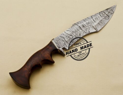 Damascus Camping Knife Custom Handmade Fixed Blade Knife 3199 - Image 3