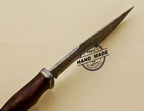 Damascus Camping Knife Custom Handmade Fixed Blade Knife 3199 - Image 5