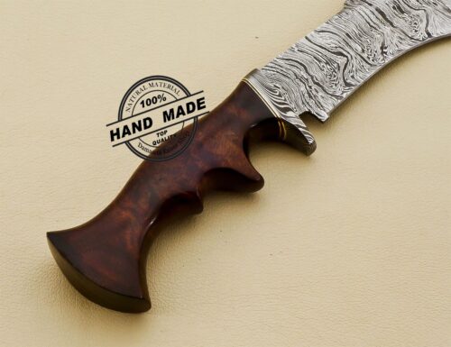 Damascus Camping Knife Custom Handmade Fixed Blade Knife 3199 - Image 6