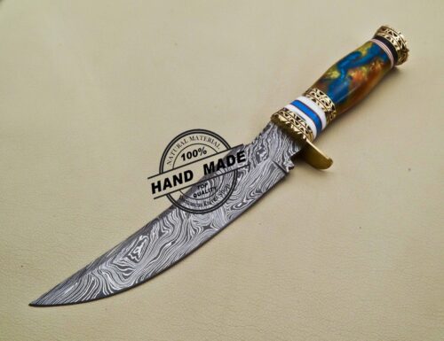 Damascus Skinner Knife Custom Handmade Damascus Steel Fixed Blade Knife 3204 - Image 2