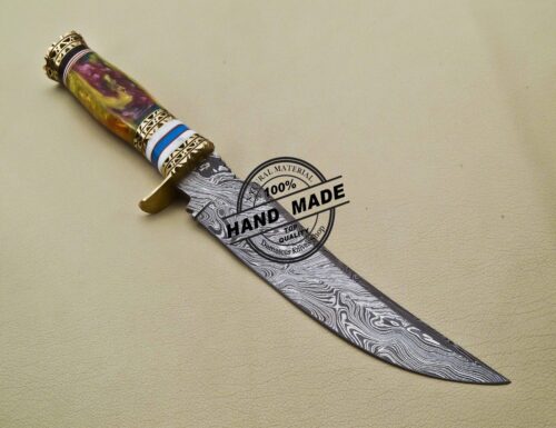 Damascus Skinner Knife Custom Handmade Damascus Steel Fixed Blade Knife 3204 - Image 3