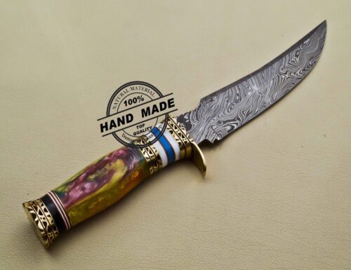 Damascus Skinner Knife Custom Handmade Damascus Steel Fixed Blade Knife 3204 - Image 5
