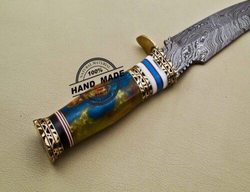 Damascus Skinner Knife Custom Handmade Damascus Steel Fixed Blade Knife 3204 - Image 6