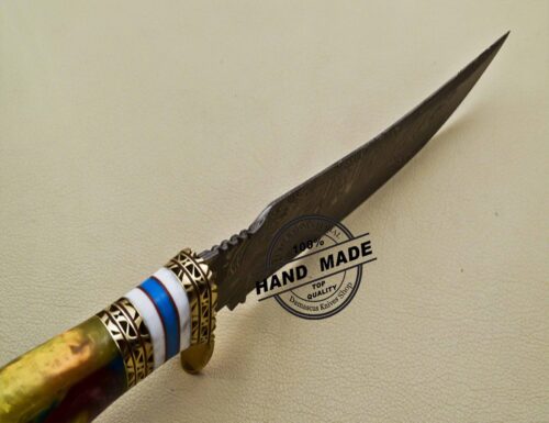 Damascus Skinner Knife Custom Handmade Damascus Steel Fixed Blade Knife 3204 - Image 7