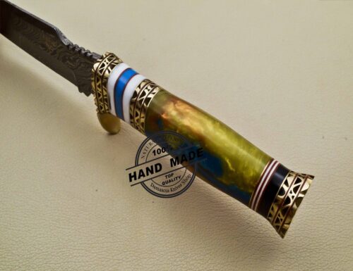 Damascus Skinner Knife Custom Handmade Damascus Steel Fixed Blade Knife 3204 - Image 8