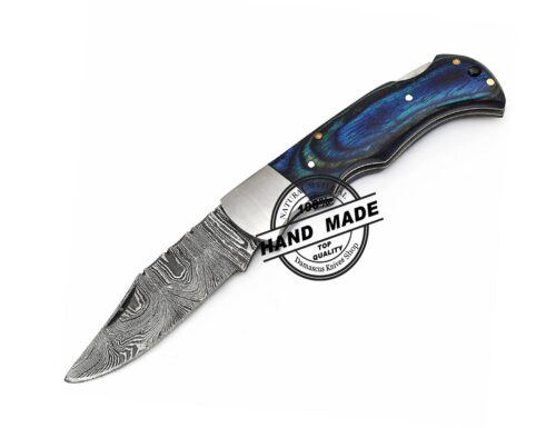 Personalized Gift Damascus Folding Knife Custom Handmade Damascus Steel Knife 3213 - Image 3