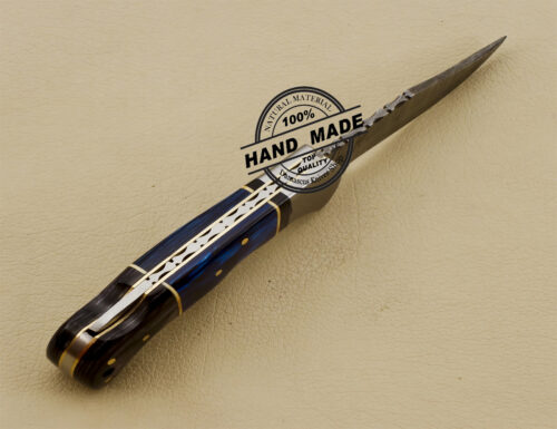 Personalized Back Lock Handmade Damascus Steel Pocket Knife 3212 - Image 4