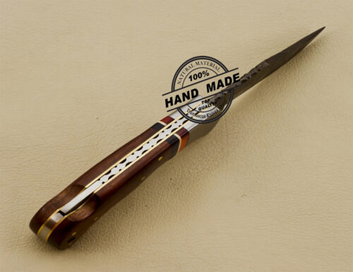 Personalized Back Lock Pocket Knife Handmade Damascus Steel Knife 3214 - Image 4
