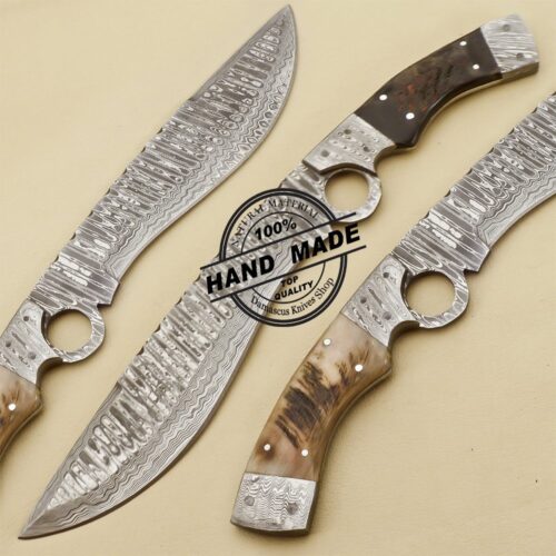 Damascus Finger Bowie Knife