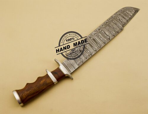 Damascus Machete Knife Custom Handmade Damascus Steel Hunting Knife 3223 - Image 3