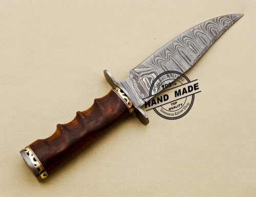 Damascus Skinner Knife Custom Handmade Damascus Steel Fixed Blade 3209 - Image 3