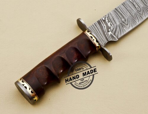 Damascus Skinner Knife Custom Handmade Damascus Steel Fixed Blade 3209 - Image 5