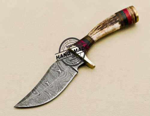 Damascus Skinning Knife Custom Handmade Damascus Steel Knife 3217 - Image 2