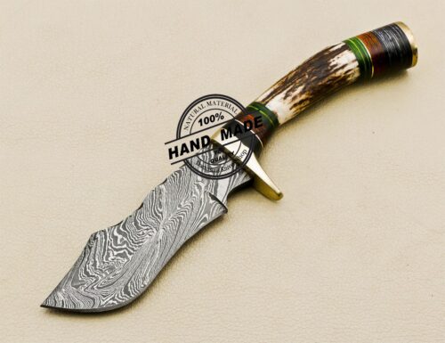 Damascus Skinning Knife Custom Handmade Damascus Steel Knife 3218 - Image 2