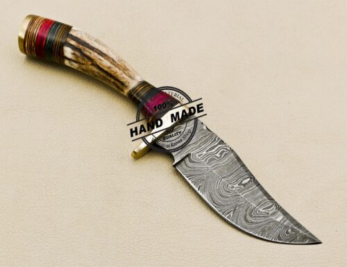 Damascus Skinning Knife Custom Handmade Damascus Steel Knife 3217 - Image 3