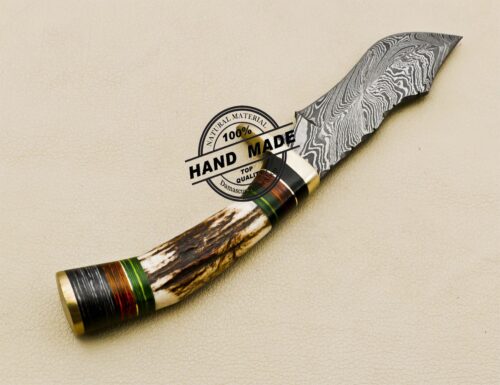 Damascus Skinning Knife Custom Handmade Damascus Steel Knife 3218 - Image 3