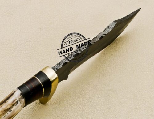 Damascus Skinning Knife Custom Handmade Damascus Steel Knife 3216 - Image 4