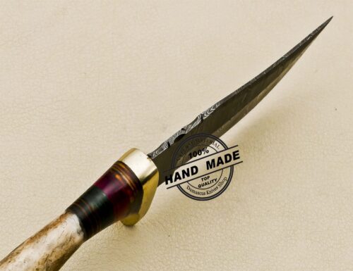 Damascus Skinning Knife Custom Handmade Damascus Steel Knife 3217 - Image 5