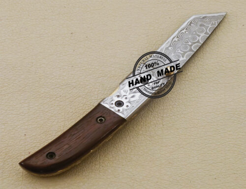Tanto Blade Damascus Pocket Knife Handmade Damascus Steel Knife 3233 - Image 2