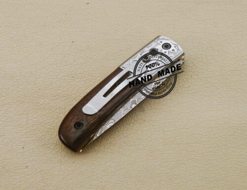 Tanto Blade Damascus Pocket Knife Handmade Damascus Steel Knife 3233 - Image 6